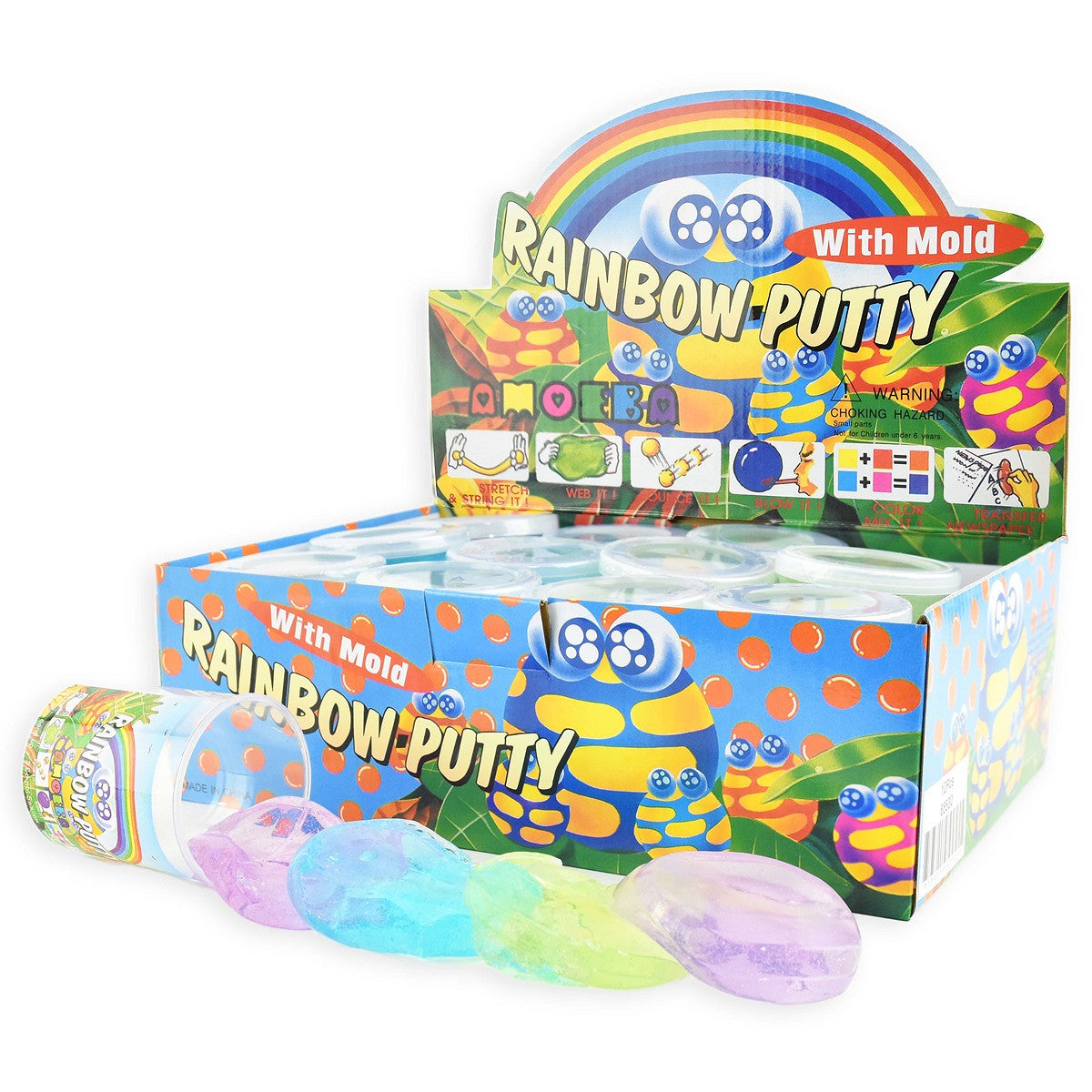 PUTTY GLITTER 4 LAYERS 120g 8cm är en underhållande och stressreducerande leksak som passar både barn och vuxna. Den innehåller fyra olika glitterlager och är perfekt för att stimulera både känseln och synen, samtidigt som den hjälper dig att hålla fokus och avslappna.